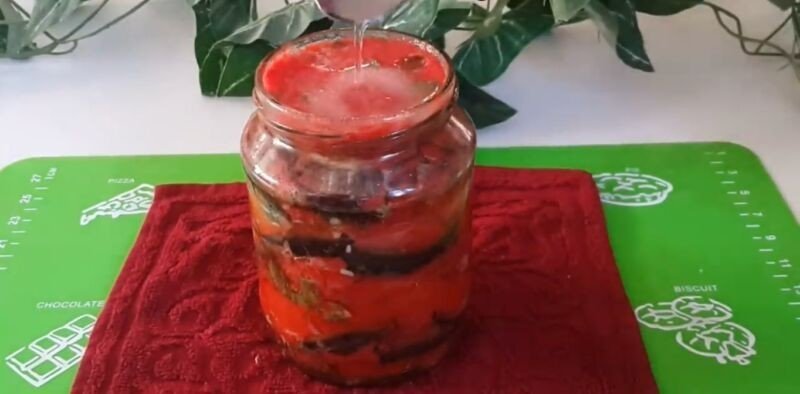 Салат из баклажанов перца и помидоров на зиму рецепт