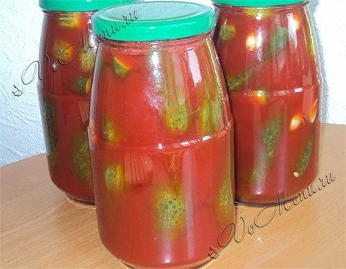 Огурцы в томатной заливке без уксуса